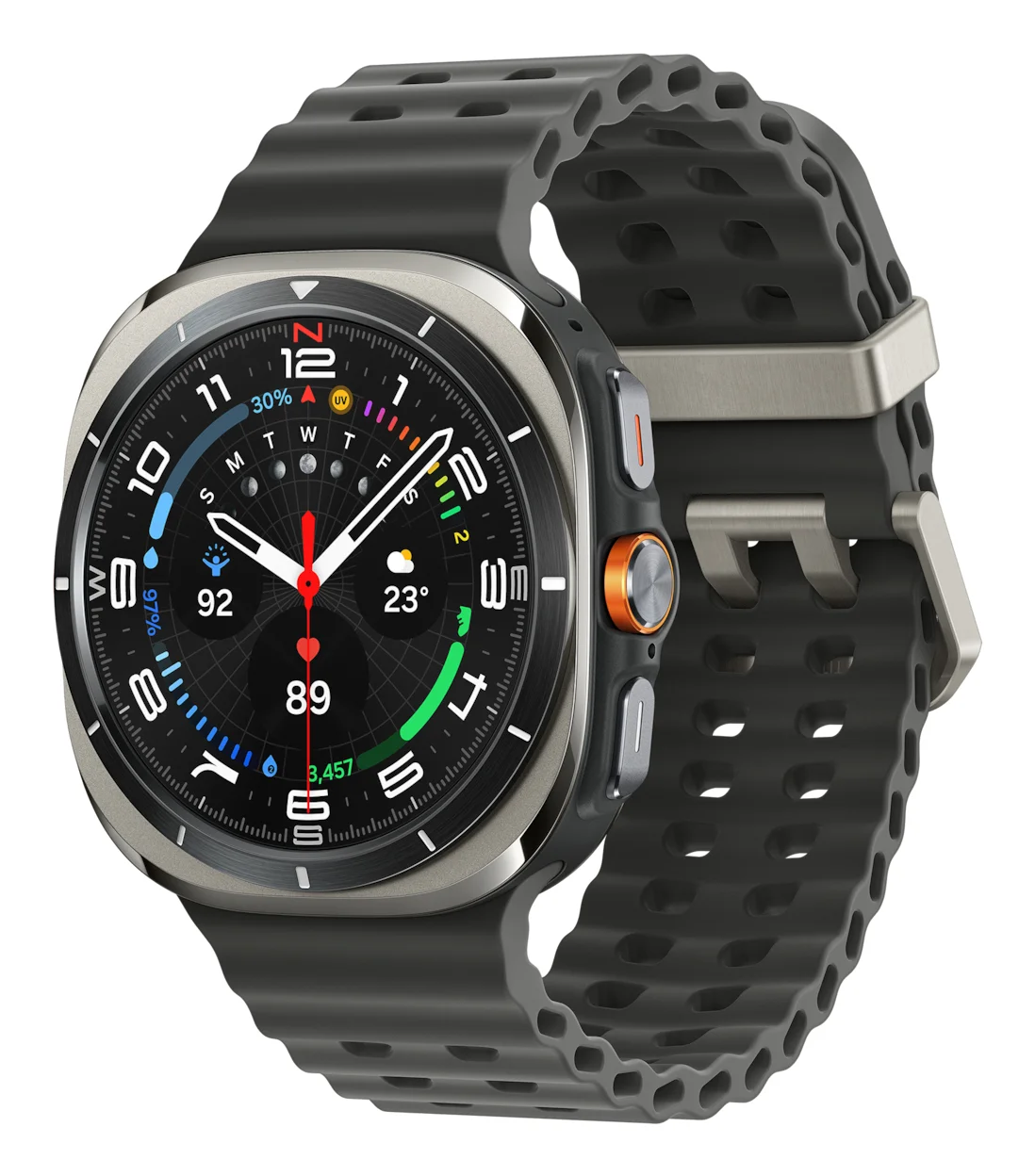 SAMSUNG Galaxy Watch Ultra 47 mm Smartwatch Nitrilkautschuk, 90-140 mm, Titanium Silver